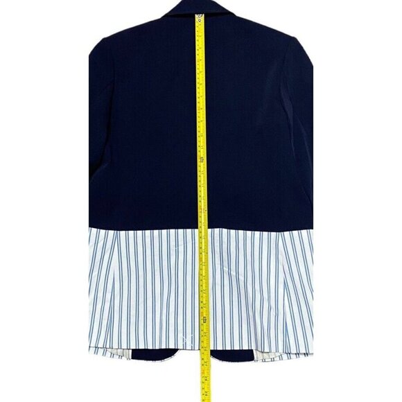 Tanya Taylor sz 2 Blazer Blue Striped Classic Preppy Designer Tailered Office - Picture 8 of 9